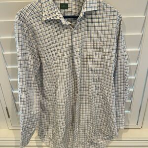 Sid Mashburn White and Blue Plaid Shirt